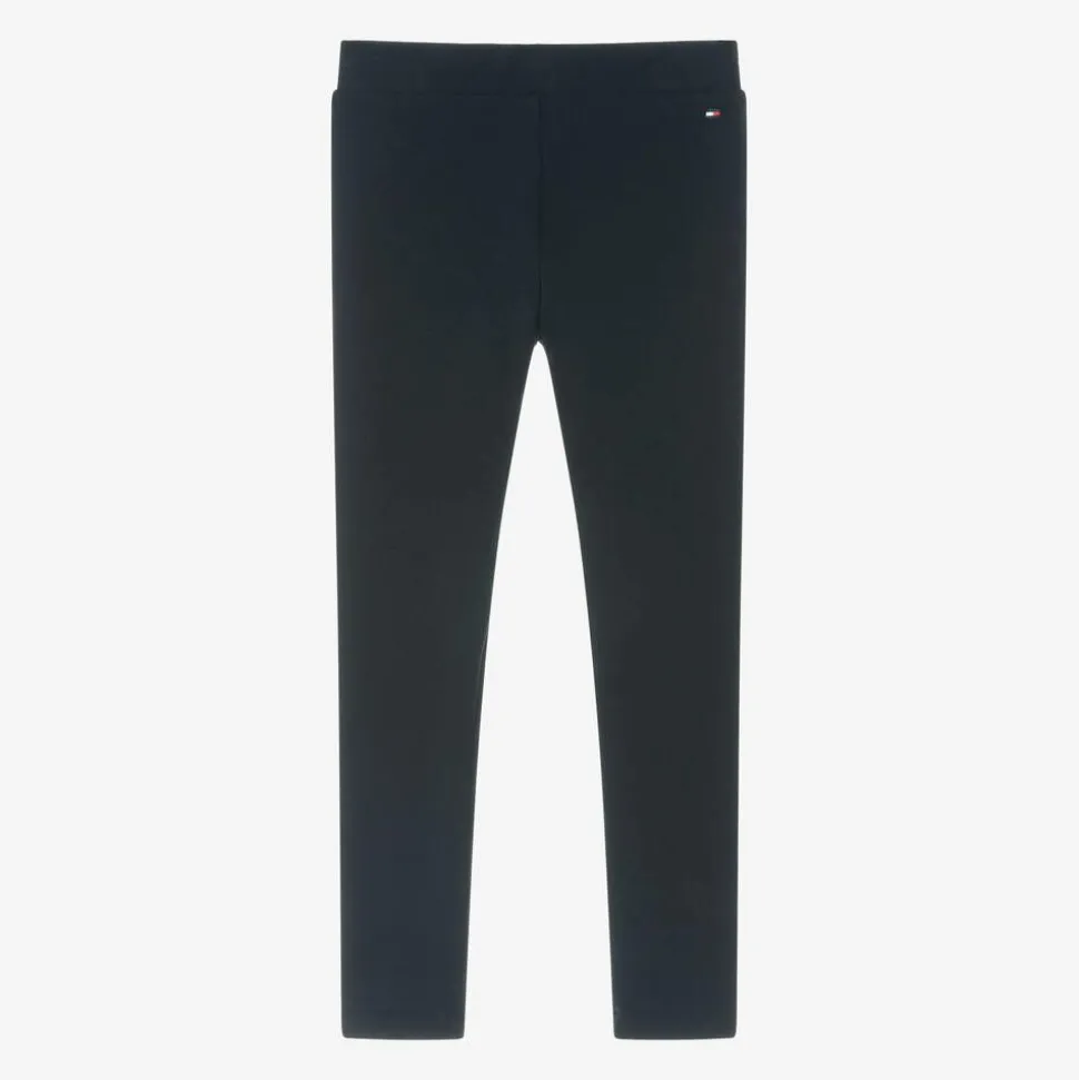 Girls Navy Blue Cotton Leggings