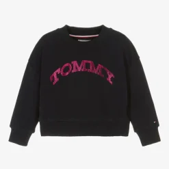 Girls Navy Blue Cotton Sweatshirt