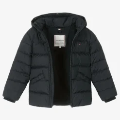 Girls Navy Blue Down Padded Puffer Jacket