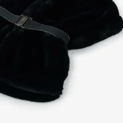 Girls Navy Blue Faux Fur Hooded Gilet