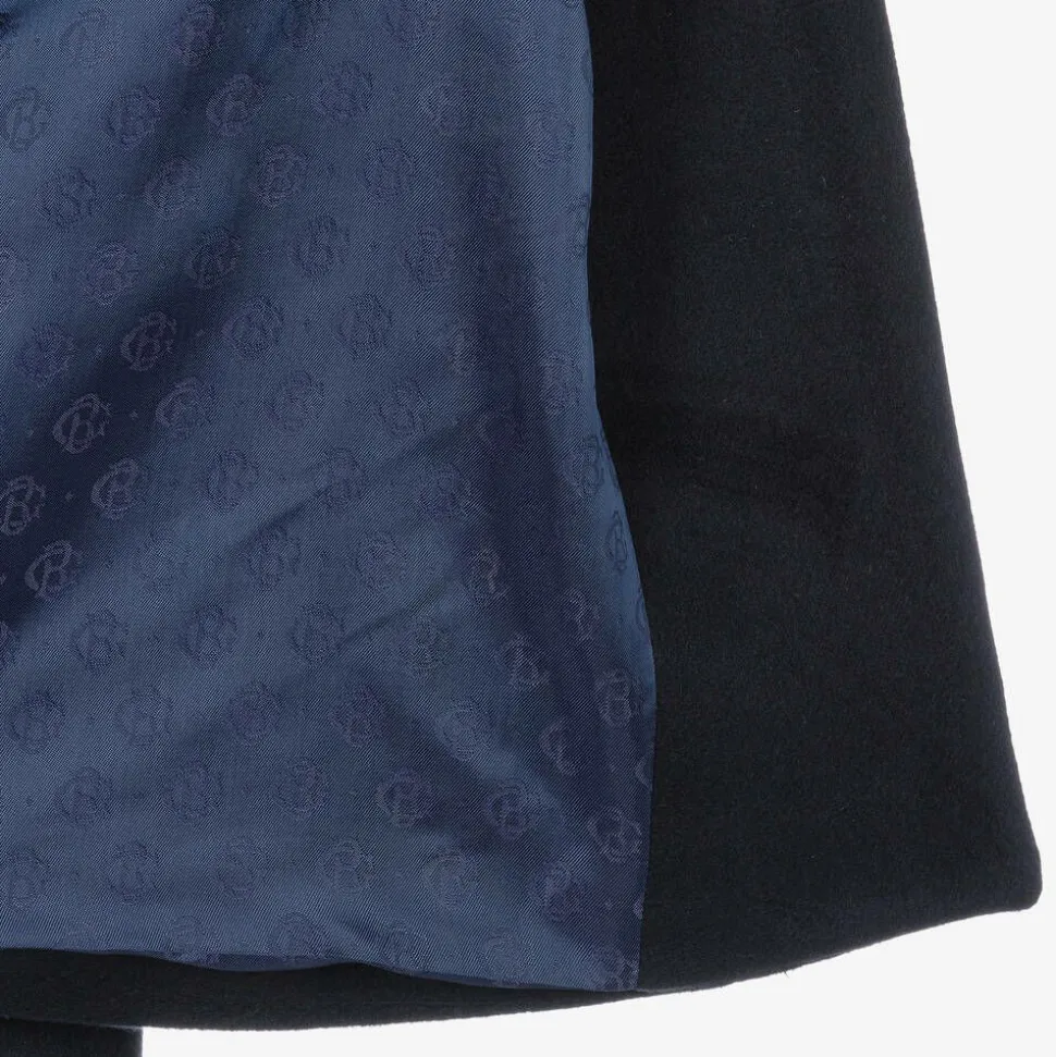 Girls Navy Blue Felted Coat