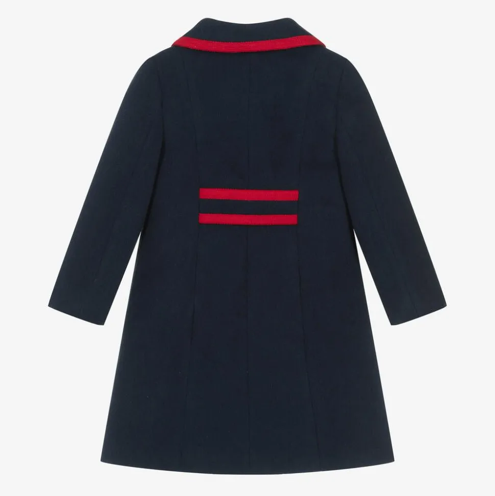 Girls Navy Blue Felted Coat