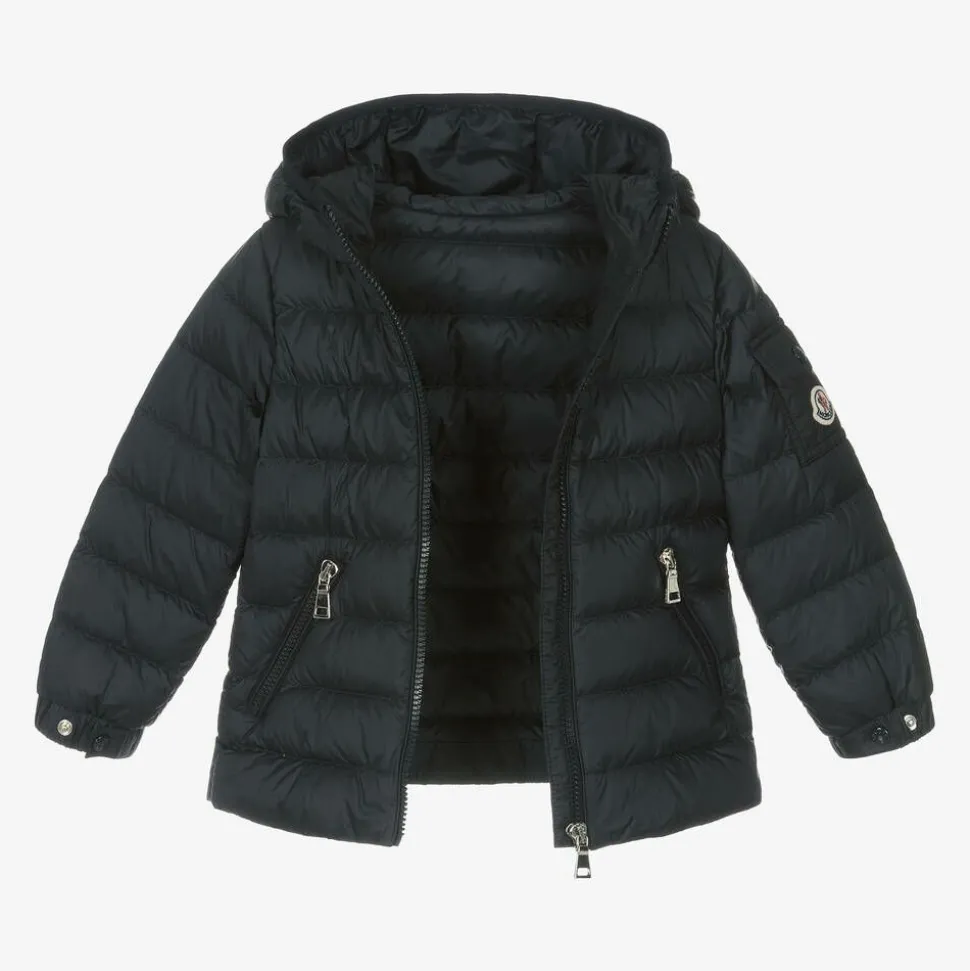 Girls Navy Blue Gles Down Padded Jacket
