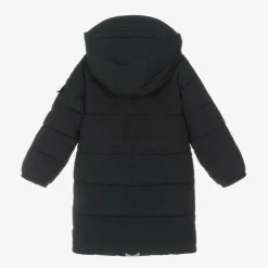 Girls Navy Blue Hooded Parka Coat