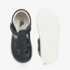 Girls Navy Blue Leather Shoes