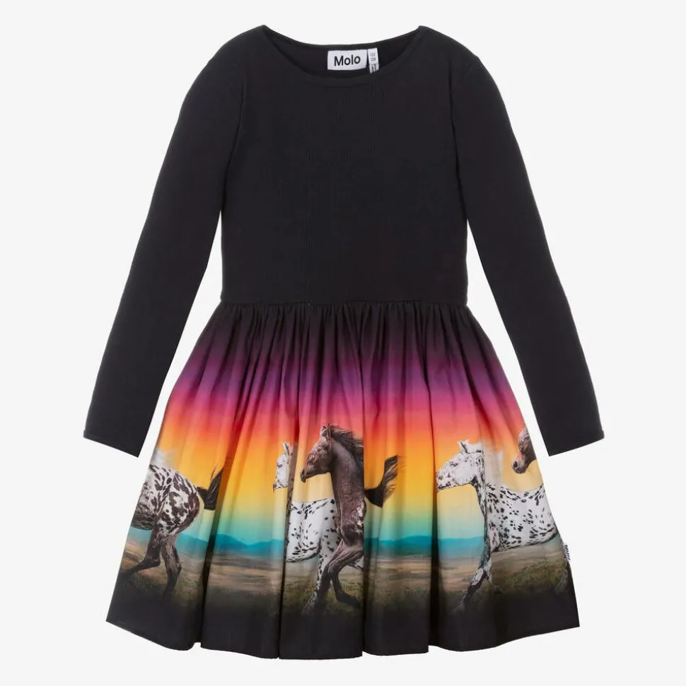 Girls Navy Blue Organic Cotton Sunset Dress