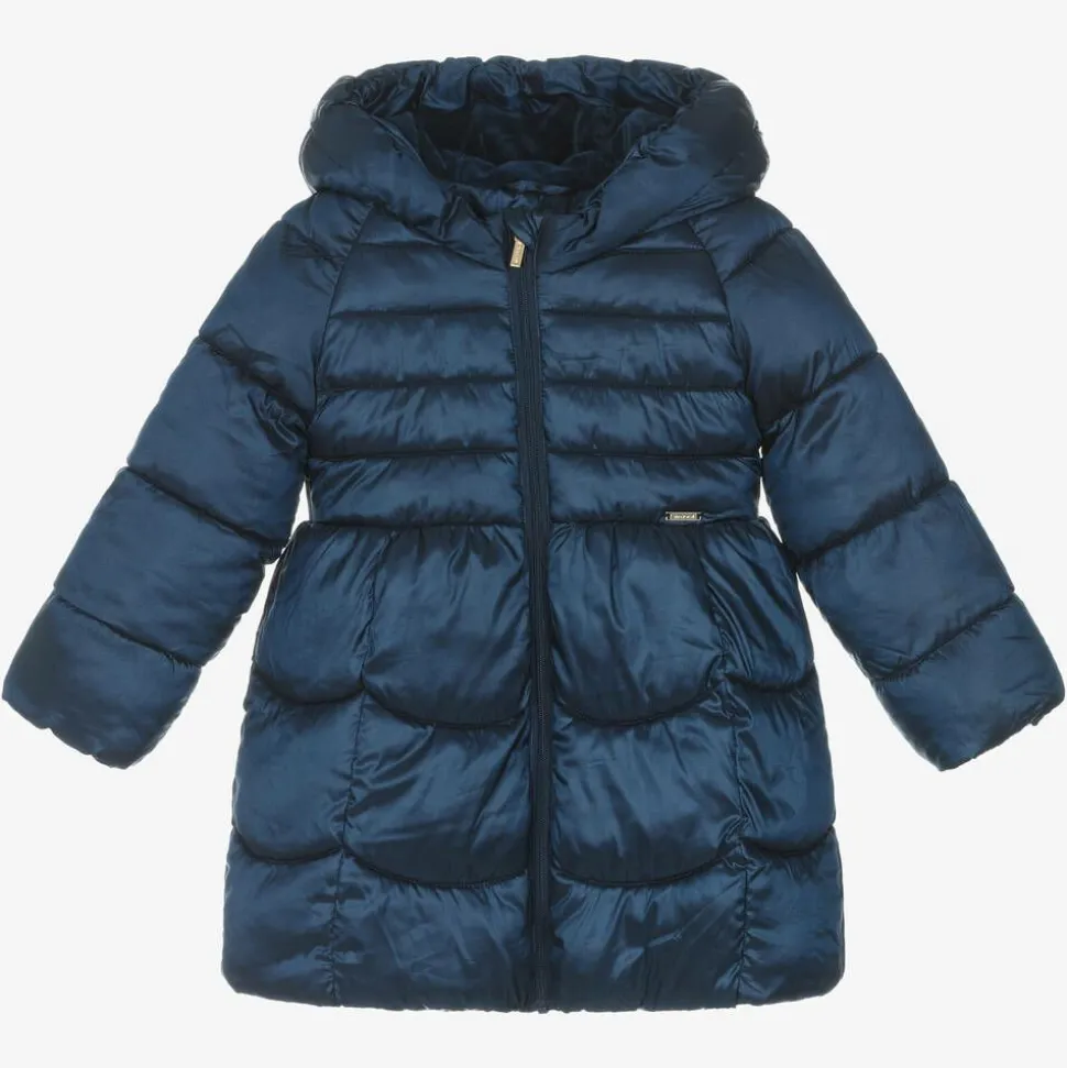 Girls Navy Blue Puffer Coat