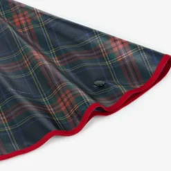 Girls Navy Blue Tartan Rain Cape