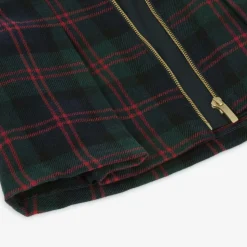 Girls Navy Blue Tartan Wool Dress
