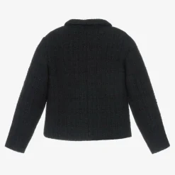 Girls Navy Blue Tweed Blazer