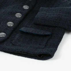 Girls Navy Blue Tweed Blazer