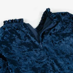 Girls Navy Blue Velour Top