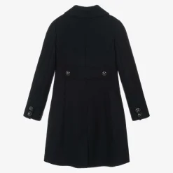 Girls Navy Blue Wool Coat