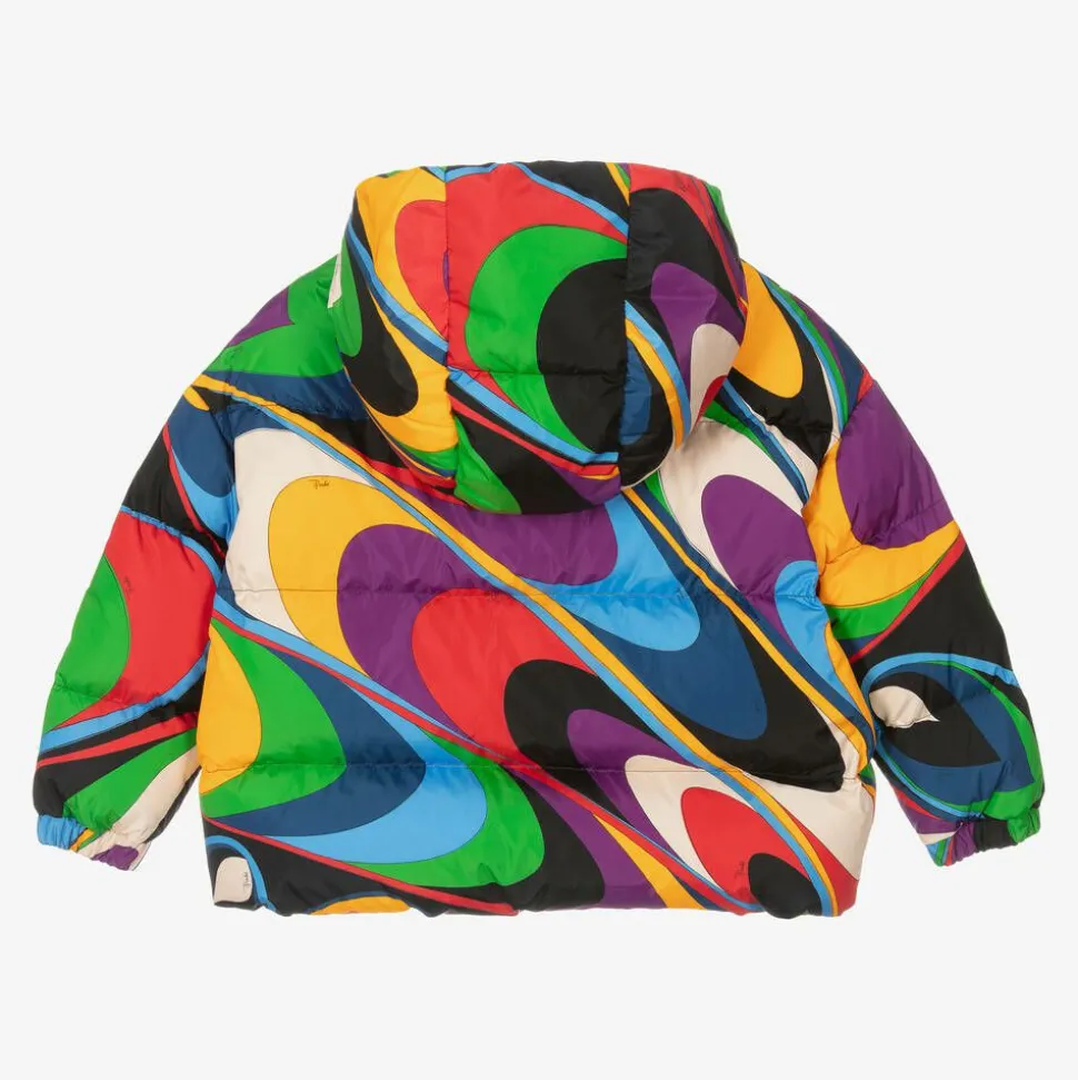 Girls Onde Print Puffer Jacket
