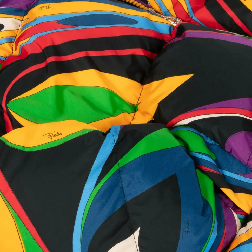 Girls Onde Print Puffer Jacket