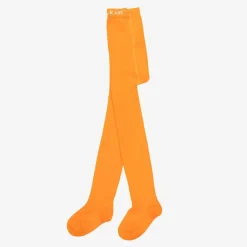 Girls Orange Cotton Knitted Tights