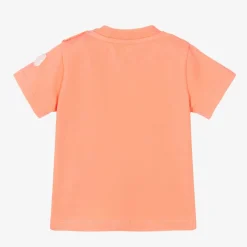 Girls Orange Cotton Logo T-Shirt