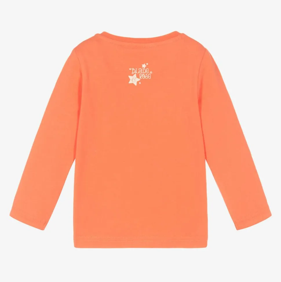 Girls Orange Cotton Maura The Mouse Top