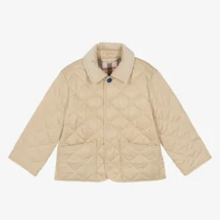 Girls Pale Beige Quilted Jacket