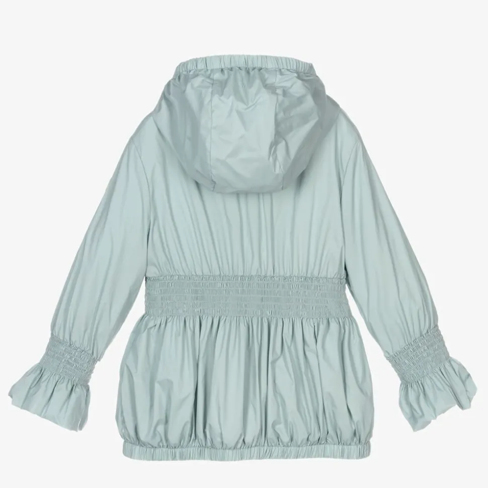 Girls Pale Blue Logo Jacket