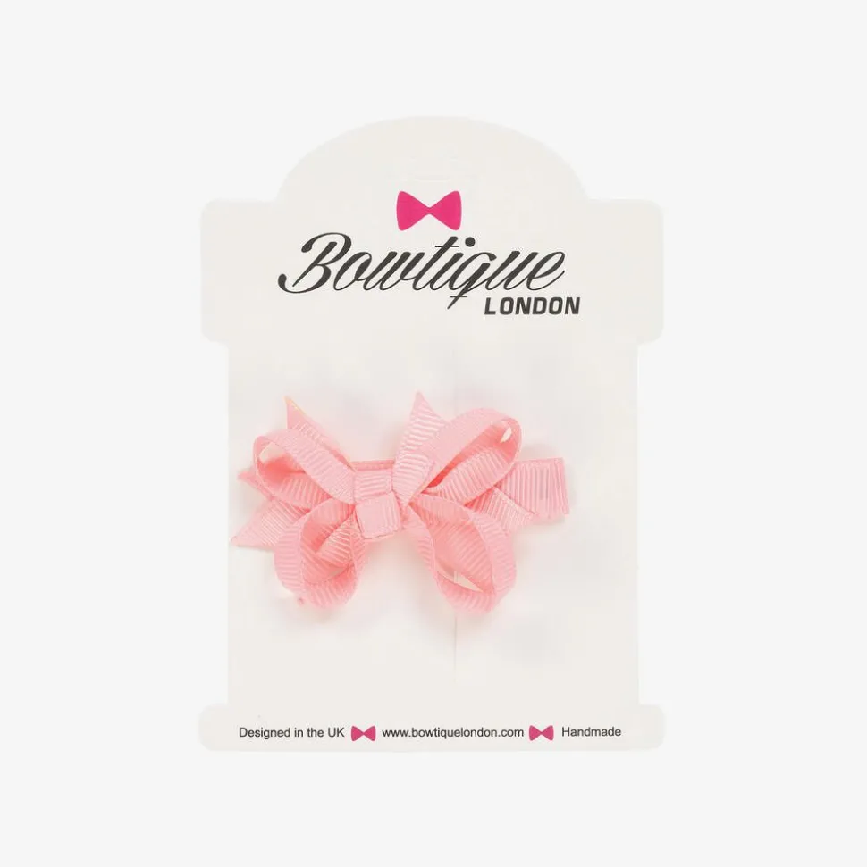 Girls Pale Pink Bow Hair Clip (4cm)