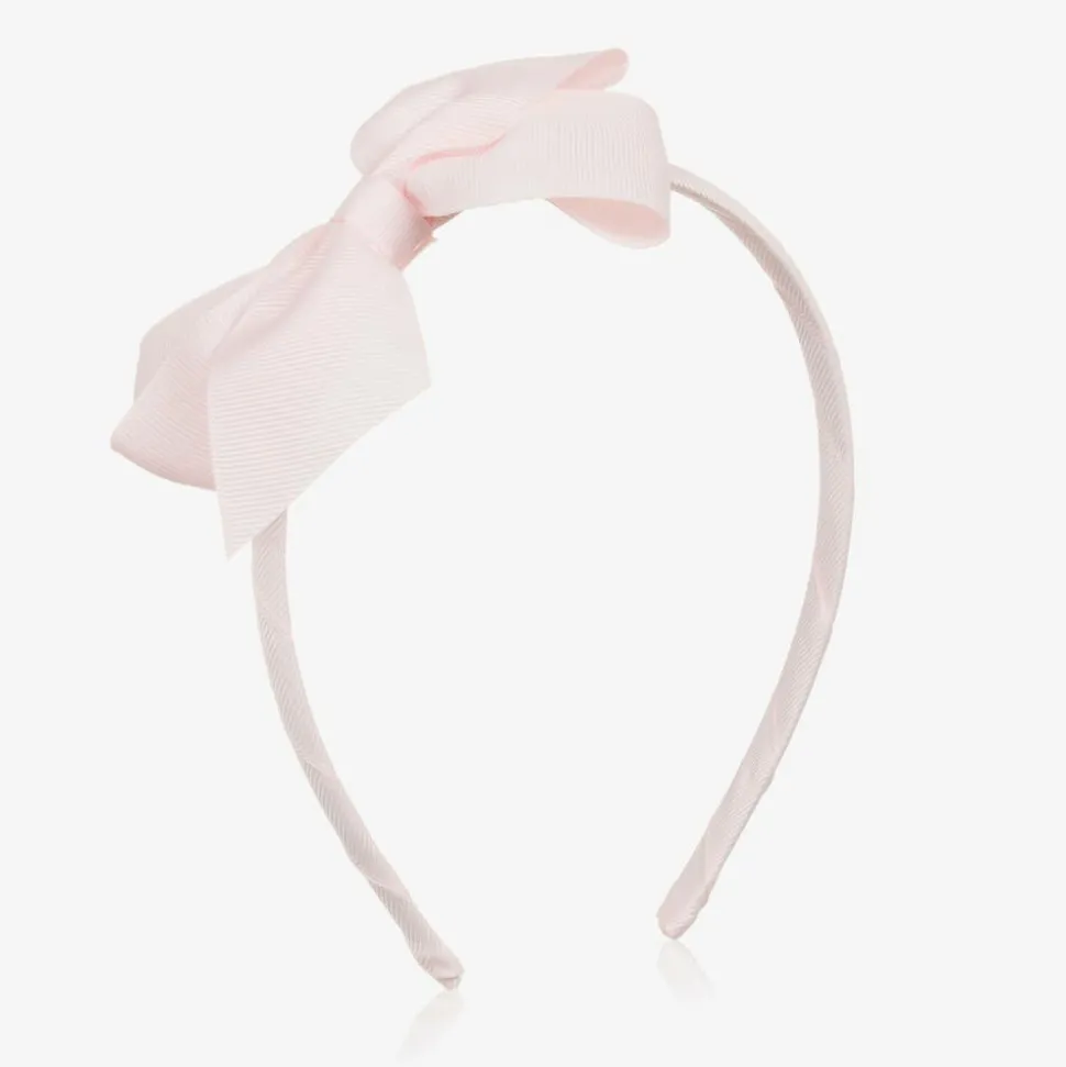 Girls Pale Pink Bow Hairband