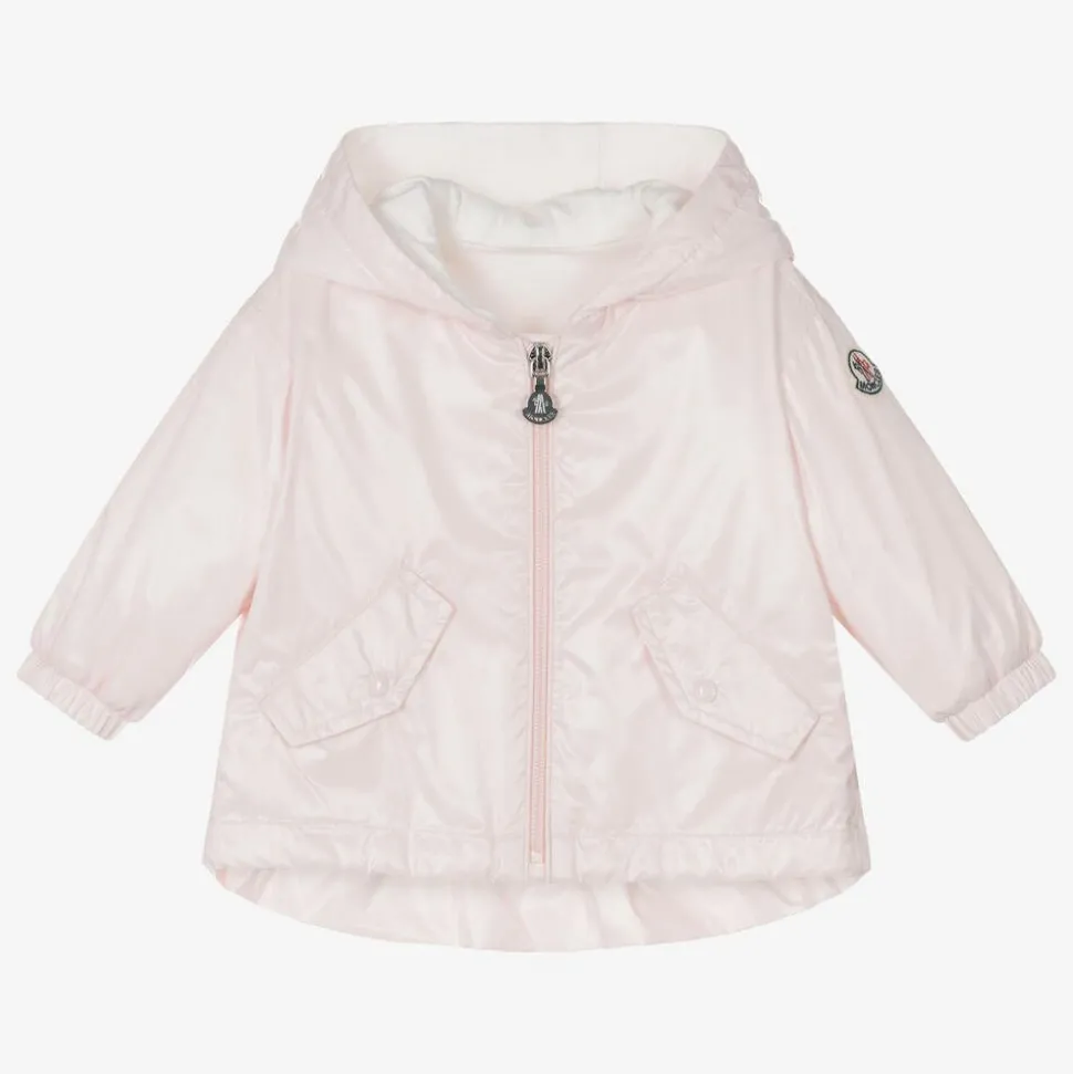 Girls Pale Pink Camelien Hooded Jacket