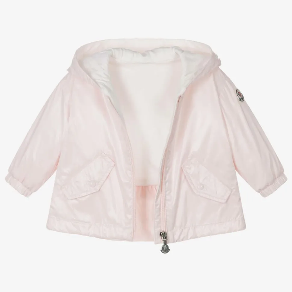 Girls Pale Pink Camelien Hooded Jacket