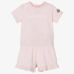 Girls Pale Pink Cotton Playsuit