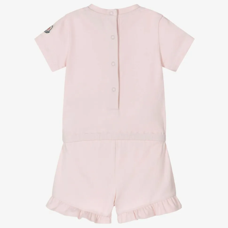 Girls Pale Pink Cotton Playsuit