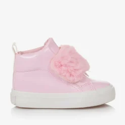 Girls Patent Pink High Top Trainers