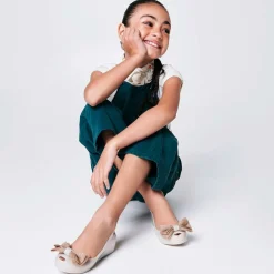 Girls Pearlescent Beige Jelly Ballerinas