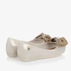 Girls Pearlescent Beige Jelly Ballerinas