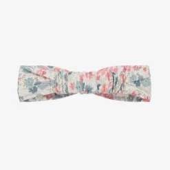 Girls Pink & Blue Floral Cotton Headband