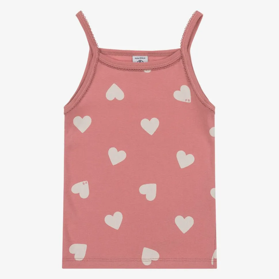 Girls Pink & Ivory Organic Cotton Vests (2 Pack)