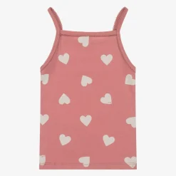 Girls Pink & Ivory Organic Cotton Vests (2 Pack)