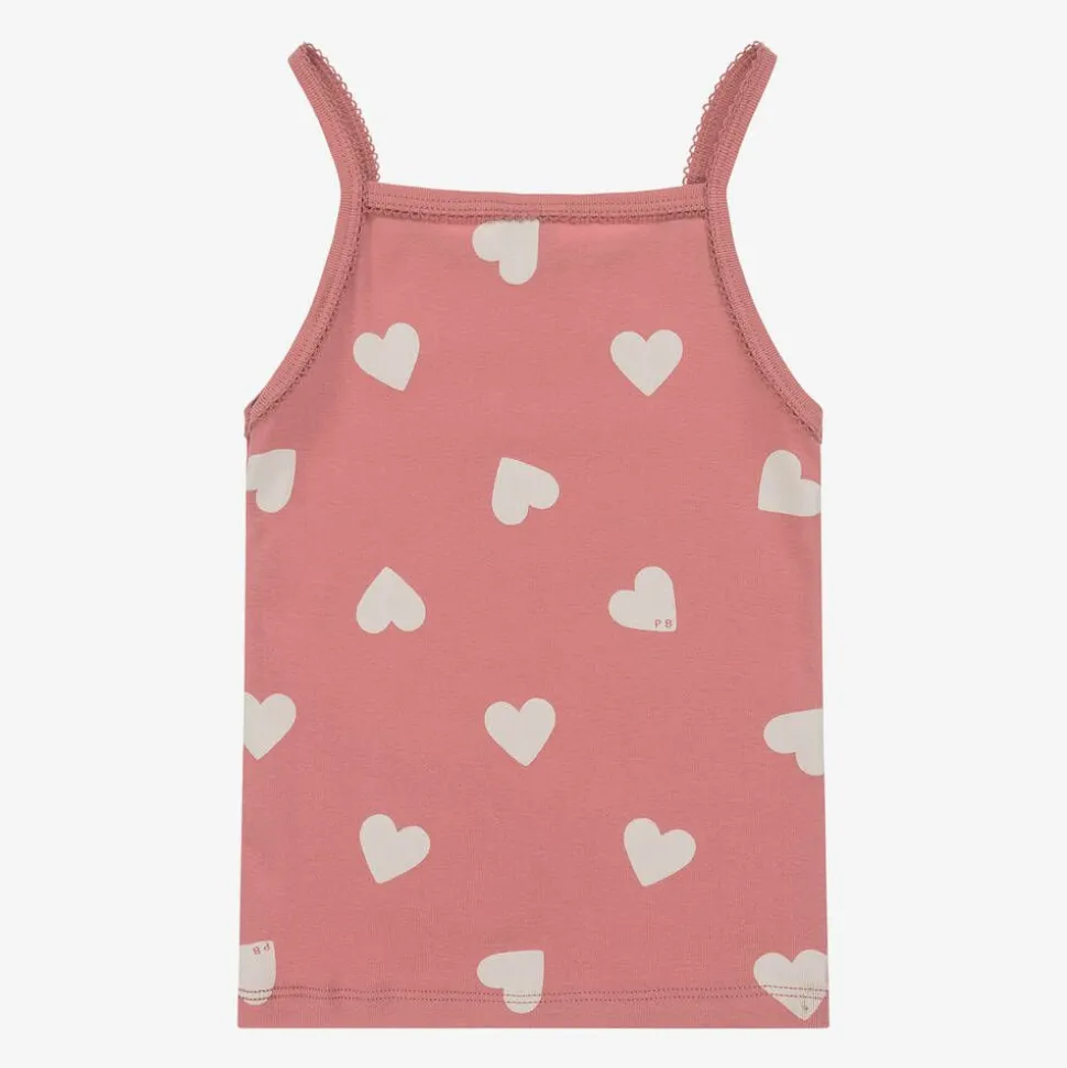 Girls Pink & Ivory Organic Cotton Vests (2 Pack)