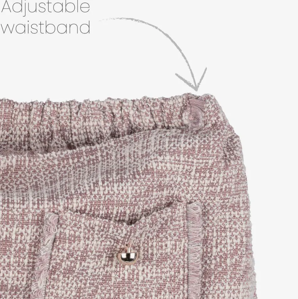 Girls Pink & Ivory Skort