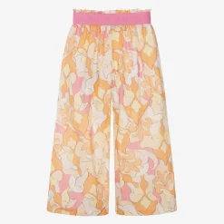 Girls Pink & Orange Cotton Trousers