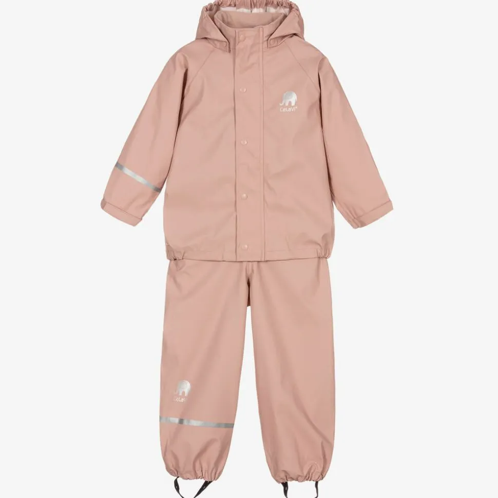 Girls Pink 2 Piece Rainsuit