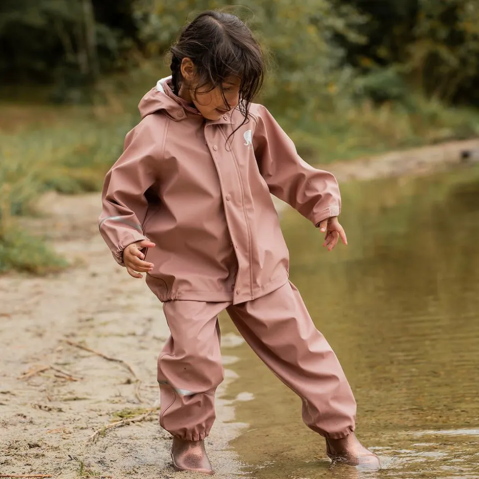Girls Pink 2 Piece Rainsuit
