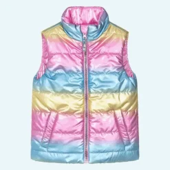 Girls Pink & Rainbow Reversible Gilet
