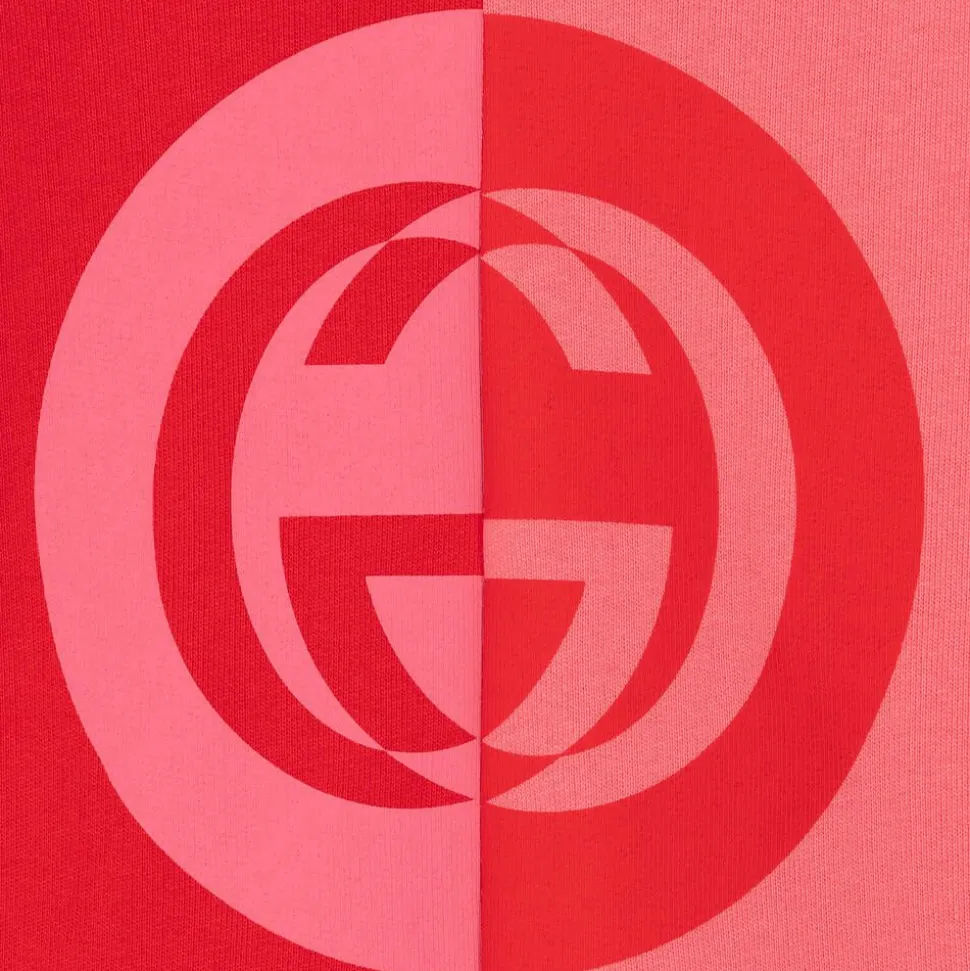 Girls Pink & Red Logo Hoodie