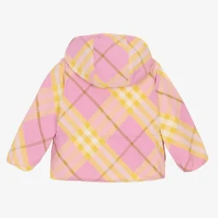 Girls Pink & Yellow Check Windbreaker Jacket