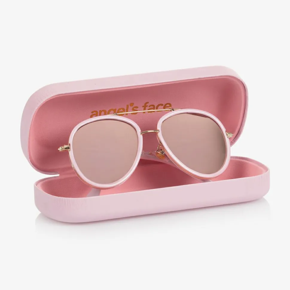 Girls Pink Aviator Sunglasses