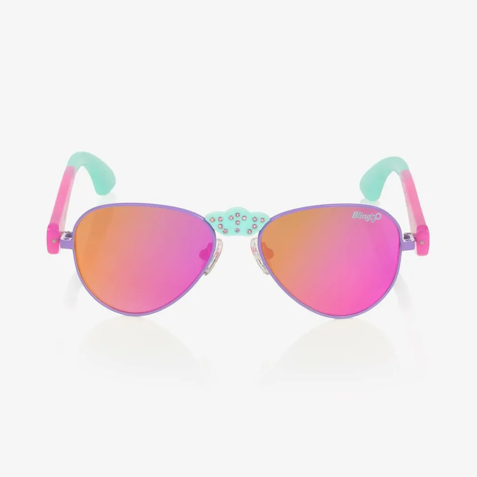 Girls Pink Aviator Sunglasses (UVA/UVB)