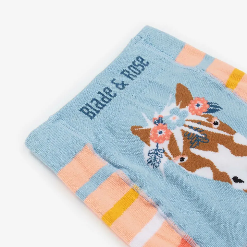 Girls Pink Bella The Horse Striped Leggings