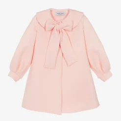 Girls Pink Bow Coat