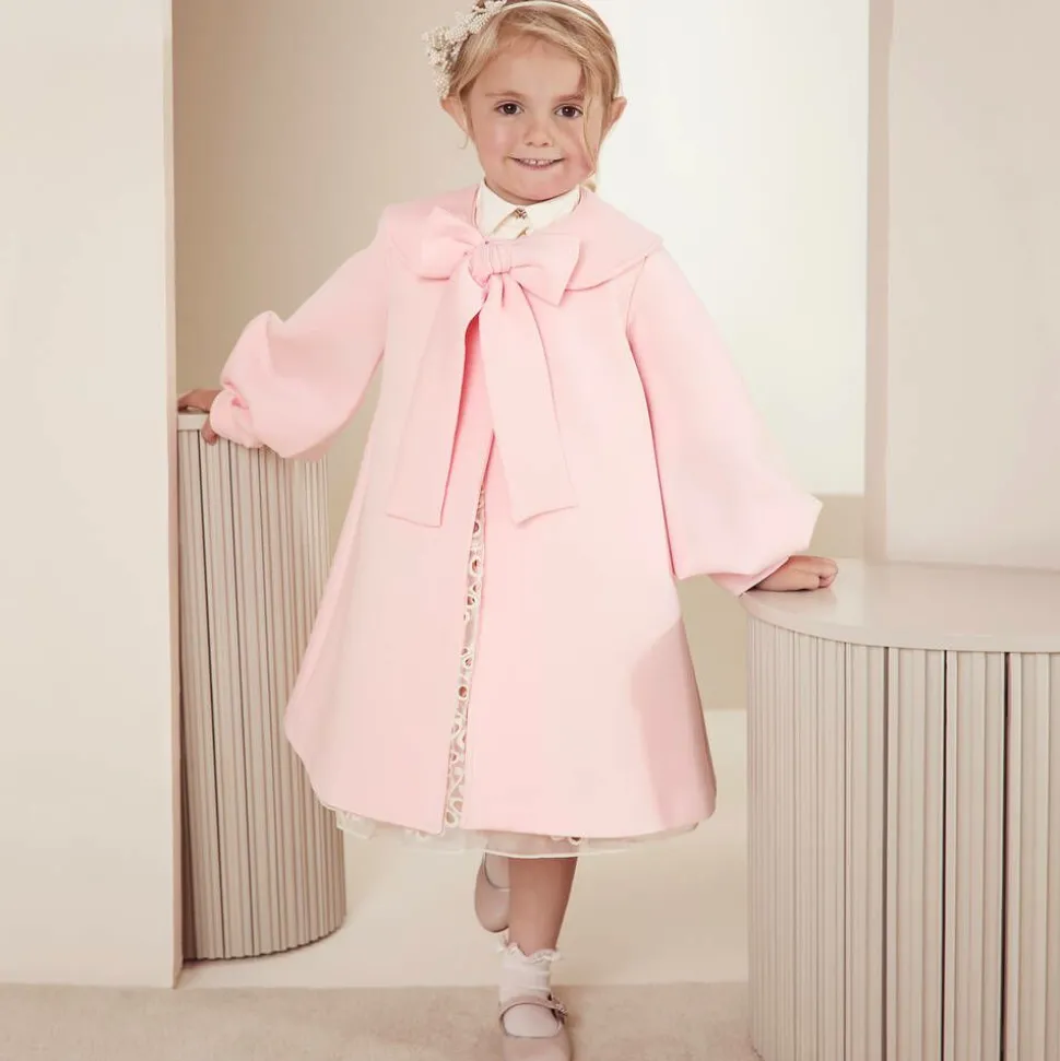 Girls Pink Bow Coat
