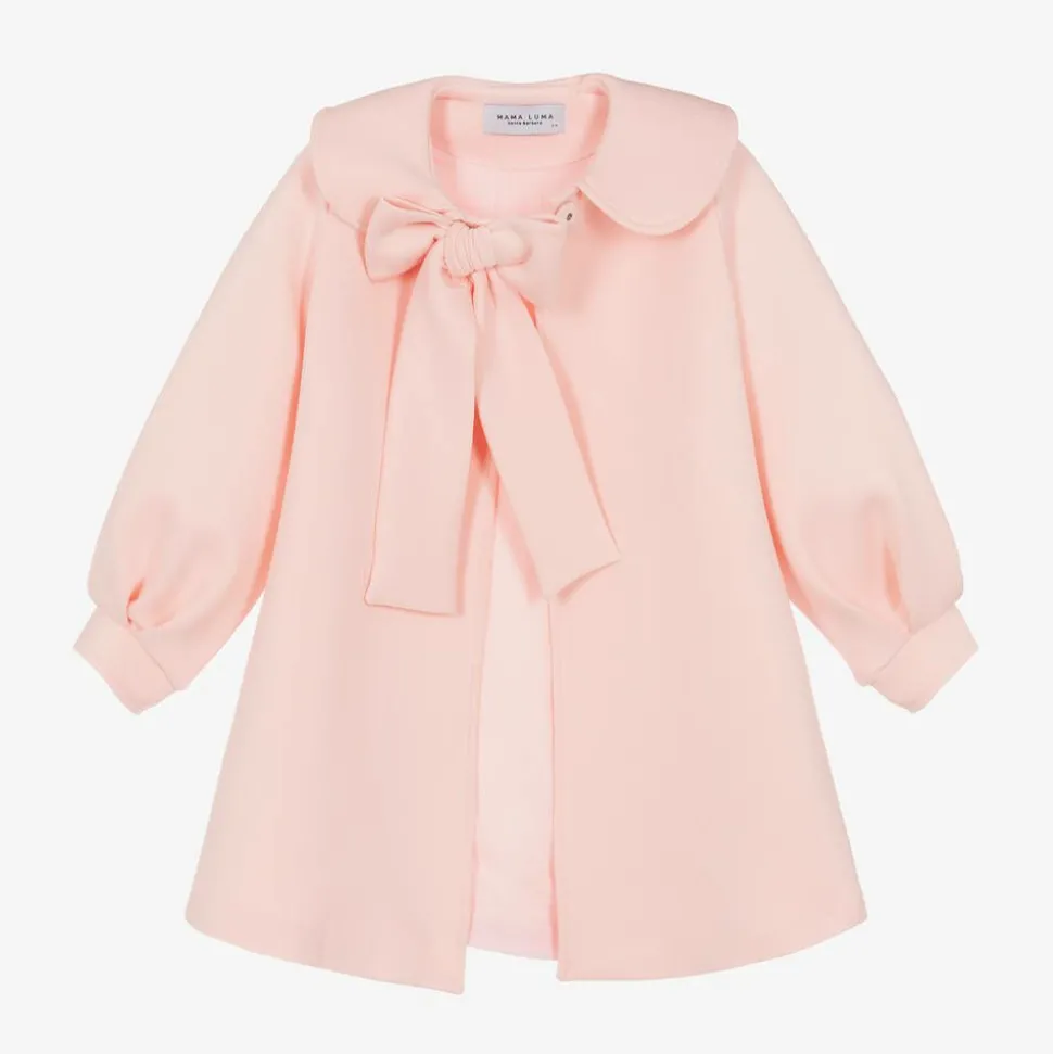 Girls Pink Bow Coat